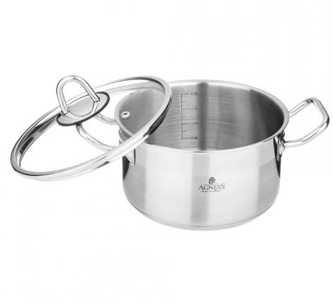 Кастрюля со стеклянной крышкой "Agness" 916-450, 1,8 л
