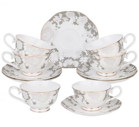 Чайный набор "НЕЖНОСТЬ" на 6 персон, 12 предметов (250 мл)