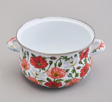 Кастрюля эмалированная с крышкой "МАКИ", 2.8 л