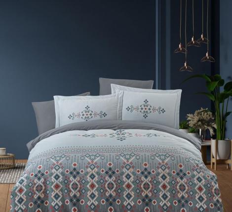 Постельное бельё "DO&CO" Сатин "LUX EXCLUSIVE" NORAN (серый), Евро