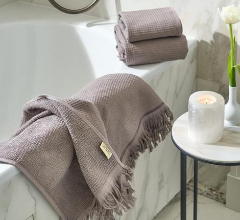 Комплект вафельно-махровых полотенец Luxberry "IRIS" (30x50,50x100,70x140), шоколадный