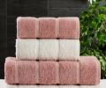 Комплект махровых полотенец "METEOR" (50x90/2 шт.)(70х140/2 шт.) 4 шт TUROVA, брусничный-кремовый