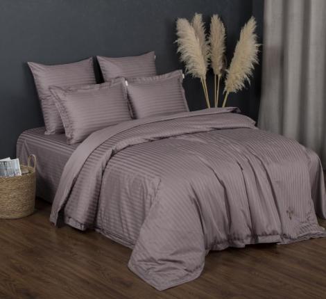 Постельное белье "Kazanov.A." Stripe Royal (капучино) Страйп Сатин, 1,5 спальный