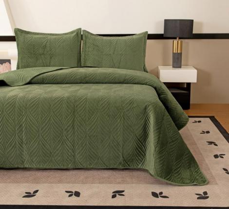 Покрывало "Sofi de Marko" Таира (хаки) Велюр, 240х260