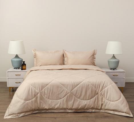 Постельное белье с одеялом "Sofi de Marko" Федерико (карамель) Страйп Сатин, Семейный