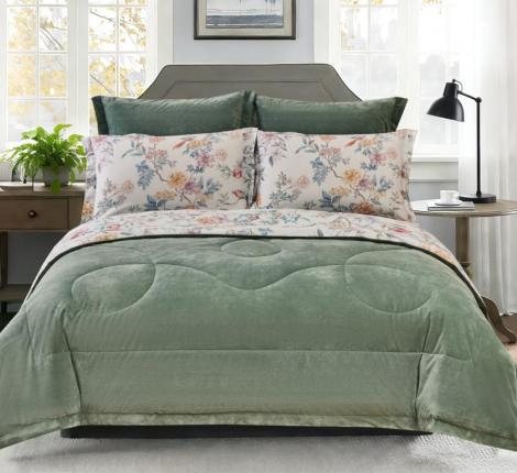 Постельное белье с одеялом "Sofi de Marko" Ренато №37 Велюр/Сатин, Евро