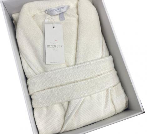 Халат мужской махровый Maison D'or "QUATTRO" кремовый, XL(50)/2XL(52)