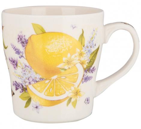 Набор кружек на металлической подставке 4 шт. "ПРОВАНС ЛИМОНЫ", 350 мл