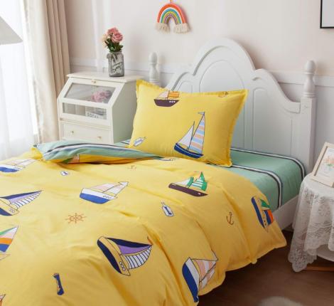 Постельное белье детское &quot;Sofi de Marko&quot; Кораблики (желтый) Сатин, 1,5 спальный