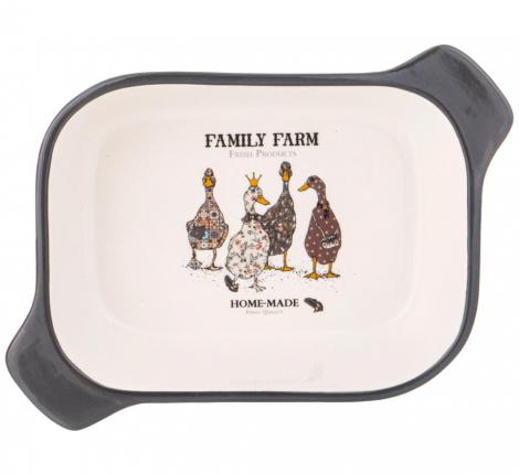 Форма для запекания с пластиковой крышкой "FAMILY FARM", 25,5*19*6,5 см