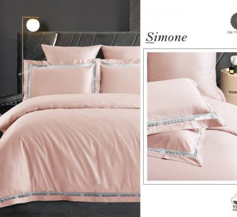 Постельное белье с одеялом и мережкой "Diva Afrodita" SIMONE люкс сатин, Евро