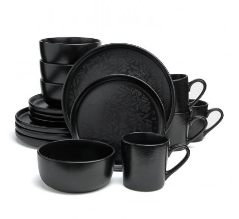 Набор посуды обеденный BRONCO "CHOICE BLACK" на 4 персоны, 16 предметов