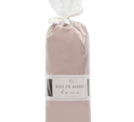 Простыня на резинке "Sofi de Marko" Мармис (бежевая роза) Сатин, 90х200х30