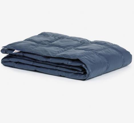 Дорожный плед пуховый "TRAVEL PLAID GRASS INDIGO", 140х200