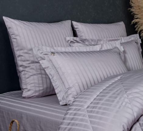 Постельное белье "Kazanov.A." Stripe Le-Man (платина лаванда) Страйп Сатин, Евро