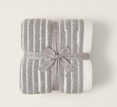 Плед "Barefoot Dreams" CC ASSCHER, 137х183 (кремовый с серым)