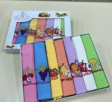Набор вафельных салфеток "AMBIELLA" ФРУКТЫ, 40х60-7 шт.