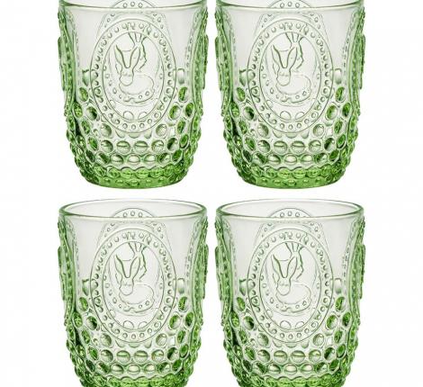 Набор стаканов для воды/сока 4 штуки "SUNDAY" GREEN, 280 мл