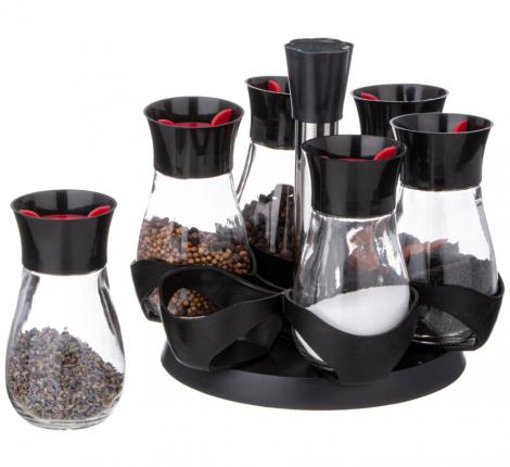 Набор баночек для специй 6 шт. "AGNESS" 172-143 на вращающейся подставке