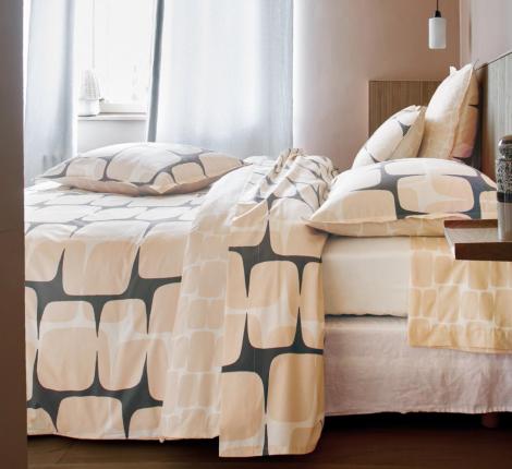 Постельное бельё "Blanc des Vosges" LOHKO PUDRE перкаль, 1,5 спальный