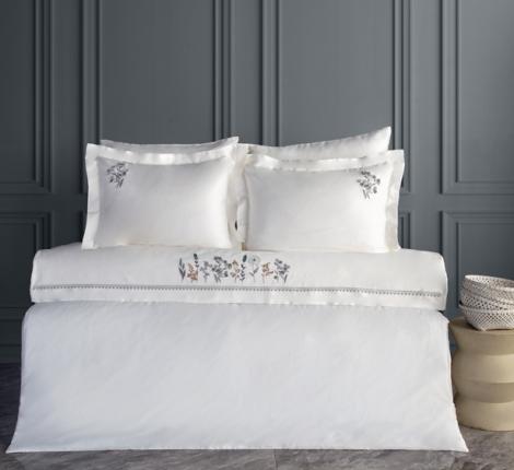 Постельное бельё "DANTELA VITA" сатин с вышивкой VERIA (мятный), Евро