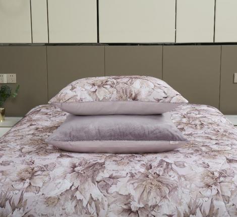 Постельное белье с одеялом "Kazanov.A." Хиллари (пыльная роза) Велюр/Egypt Cotton, Семейный