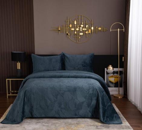 Покрывало "Sofi de Marko" Ноэль (синий) Велюр, 240х260