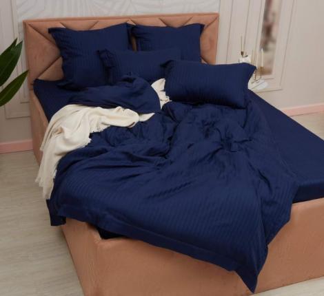 Постельное белье "Sofi de Marko" Моне (синий) Страйп Сатин, 1,5 спальный