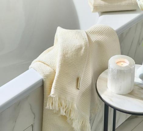 Комплект вафельно-махровых полотенец Luxberry "IRIS" (30x50,50x100,70x140), экрю