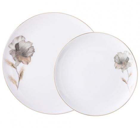 Набор посуды "INSPIRATION" ЗОЛОТОЙ ЦВЕТОК на 4 персоны, 12 предметов