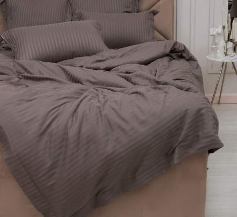 Постельное белье "Sofi de Marko" Моне (кофе) Страйп Сатин, Евро (50х70-2шт.)