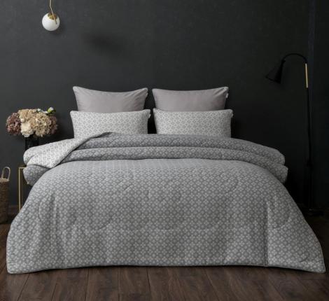 Постельное белье с одеялом "Kazanov.A." Кемер (серебро бежевый) Муслин, Евро