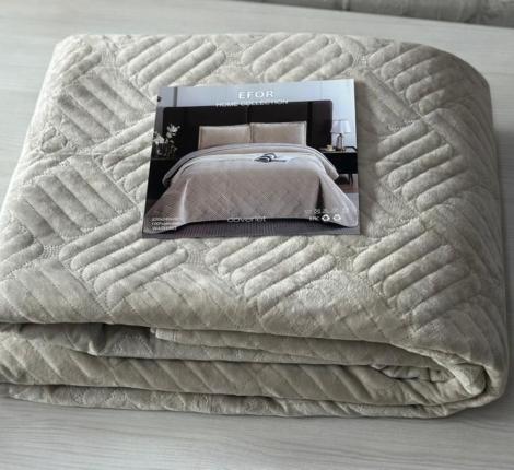 Покрывало велюровое "COVERLET" (светло-бежевый), 220х240