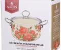 Кастрюля эмалированная с крышкой "СЕКРЕТНЫЕ ИНГРЕДИЕНТЫ", 1,5 л