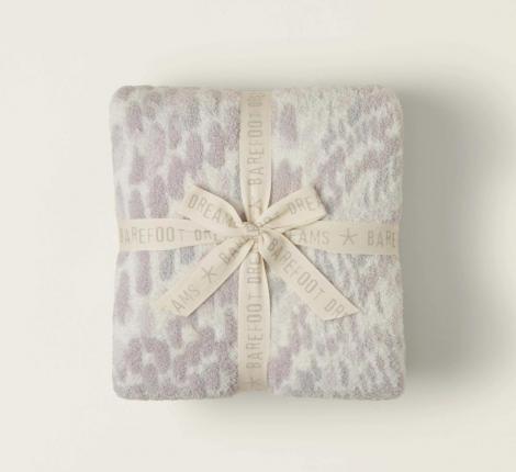 Плед "Barefoot Dreams" CC SNAKESKIN 137х183 (кремовый с розовым)