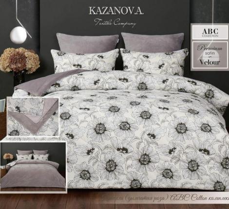 Постельное белье с одеялом "Kazanov.A." Капелла (дымчатая роза) Велюр/Egypt Cotton, Евро