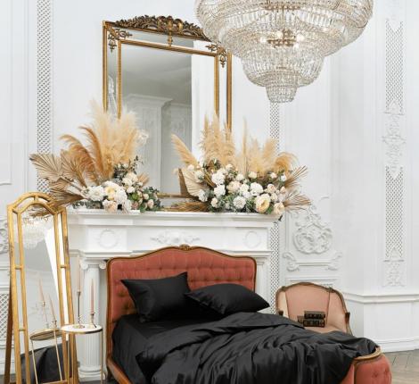 Пододеяльник "DIAMOND BLACK GRASS" Шёлк, 150х200