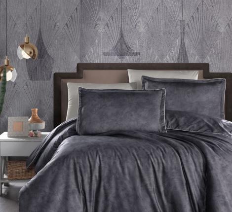 Постельное белье "DO&CO" MARLEN (антрацит) Сатин DELUX PREMIUM, Евро