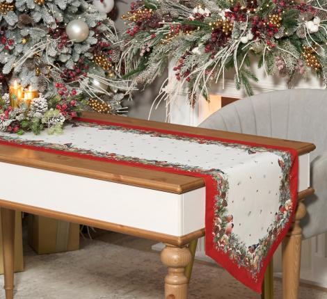 Дорожка с пропиткой "МОРОЗКО.СНЕГИРИ "45х300 см, красный