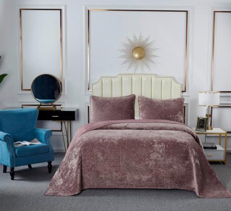 Покрывало "Sofi de Marko" Патрисия (пепел роза 1) Велюр, 160х220