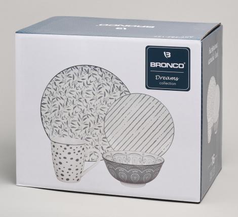 Набор посуды обеденный BRONCO "DREAMS" на 4 персоны, 16 предметов
