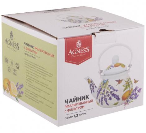 Чайник эмалированный со съёмным фильтром "ПРОВАНС ЛИМОНЫ", 1,3 л