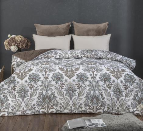 Постельное белье с одеялом "Kazanov.A." Брукс (капучино бежевый) Велюр/Egypt Cotton, Семейный