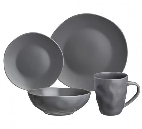 Набор посуды обеденный BRONCO &quot;SHADOW&quot; на 4 персоны, 16 предметов (серый)