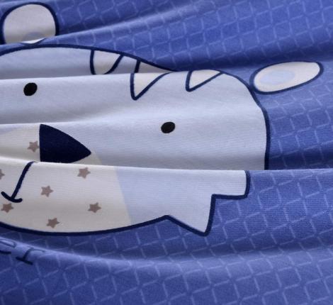 Постельное белье детское "Sofi de Marko" Зоомир (синий) Сатин, 1,5 спальный