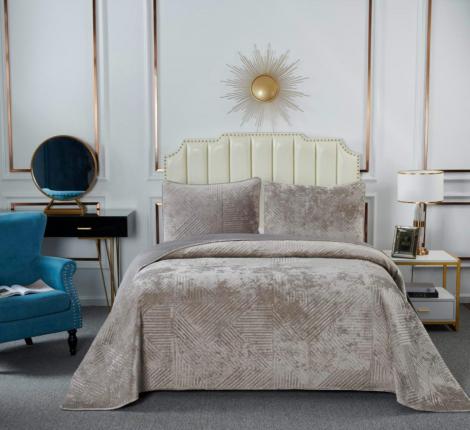 Покрывало "Sofi de Marko" Патрисия (бежевая 1) Велюр, 160х220