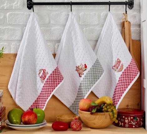 Салфетки вафельные "METEOR" 50*70 (3 шт.) PLAID NEW YEAR