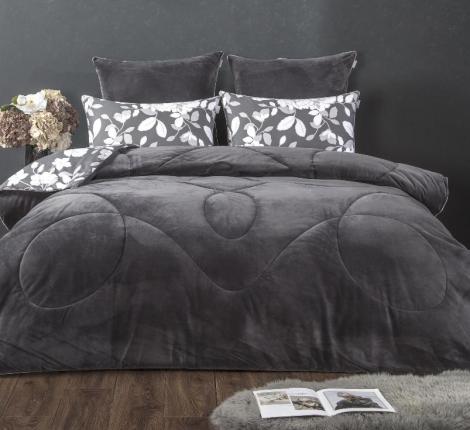 Постельное белье с одеялом "Kazanov.A." Адели (графит платина) Велюр/Egypt Cotton, Семейный