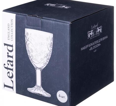 Набор бокалов для вина 4 штуки "BLOSSOM", 310 мл