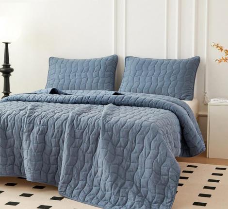 Покрывало "Sofi de Marko" Минелла (серо-голубой) Жатый сатин, 230х250